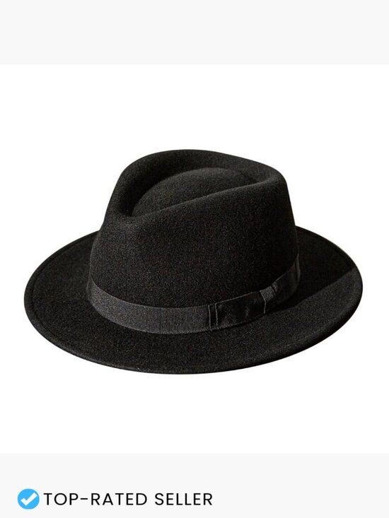 Wool Felt Fedora Hat Adjustable Unisex Classic Trilby Jazz Cap Party